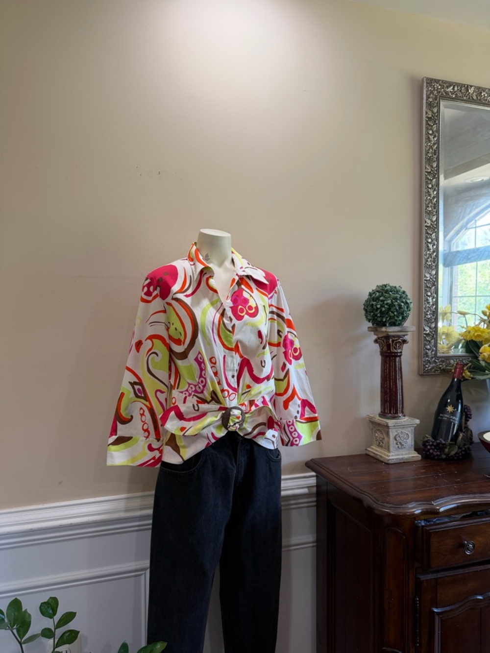 Lafayette 148 New York Tie Waist Top